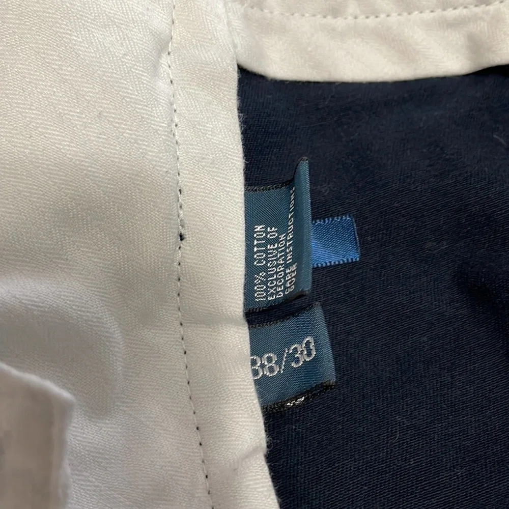 Polo Ralph Lauren Preston Chino Casual Pants 38 x 29 Short Navy Blue Red Pony - Picture 8 of 11